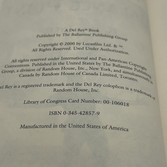 Star Wars The New Jedi Order Balance Point Kathy Tyers HC Book/Dust Jacket VTG - Picture 10 of 13